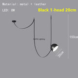 Italian Designer Leather Pendant Lamp Nordic LED Ceiling Chandelier Duplex Home Living Dining Room Hanging Lights Modern Fixture