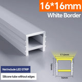 Light Strip Silicone Tube LED Diffuser Flexible Black and White Lampshade with Edge Contour Light Mask Plate Cover