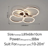 New Modern LED Chandelier Lighting For Living Study Bedroom Lamps Indoor Lighting Round Rings Foyer Luster Chandeliers Luminaire