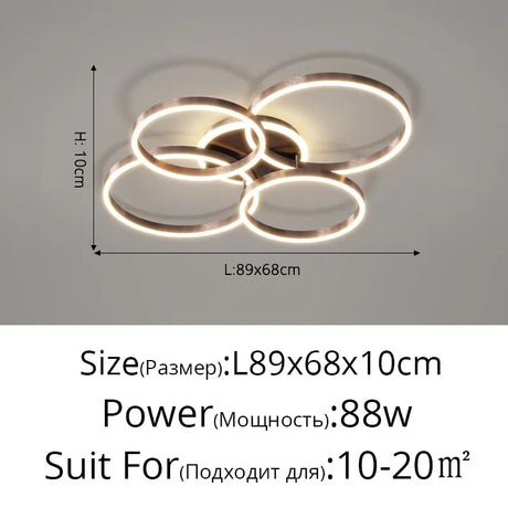 New Modern LED Chandelier Lighting For Living Study Bedroom Lamps Indoor Lighting Round Rings Foyer Luster Chandeliers Luminaire