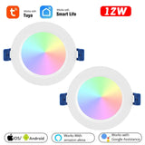 10W/12W Tuya Zigbee 3.0 Smart LED Downlight RGBCW 3.5/4 Inch Round Ceiling Lamp Indoor Spot Lighting Work With Alexa Google Home