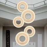 Modern Fabric Pendant Light Designer Iris Pendant Lights for Living Room Hotel Lobby Restaurant Decor LED White Round Chandelier