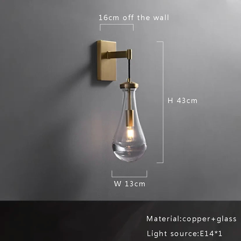 Modern Raindrop Pendant Light Lamp Luxury Round Brass High Ceiling Glass Lampshape Chandelier For Living Room Dining Room Stairs