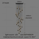 Minimalist Style LED Ppendent Lamp Double Layered Attic Chandelier Villa Staircase Pendant Light Living Room Kitchen Pendant