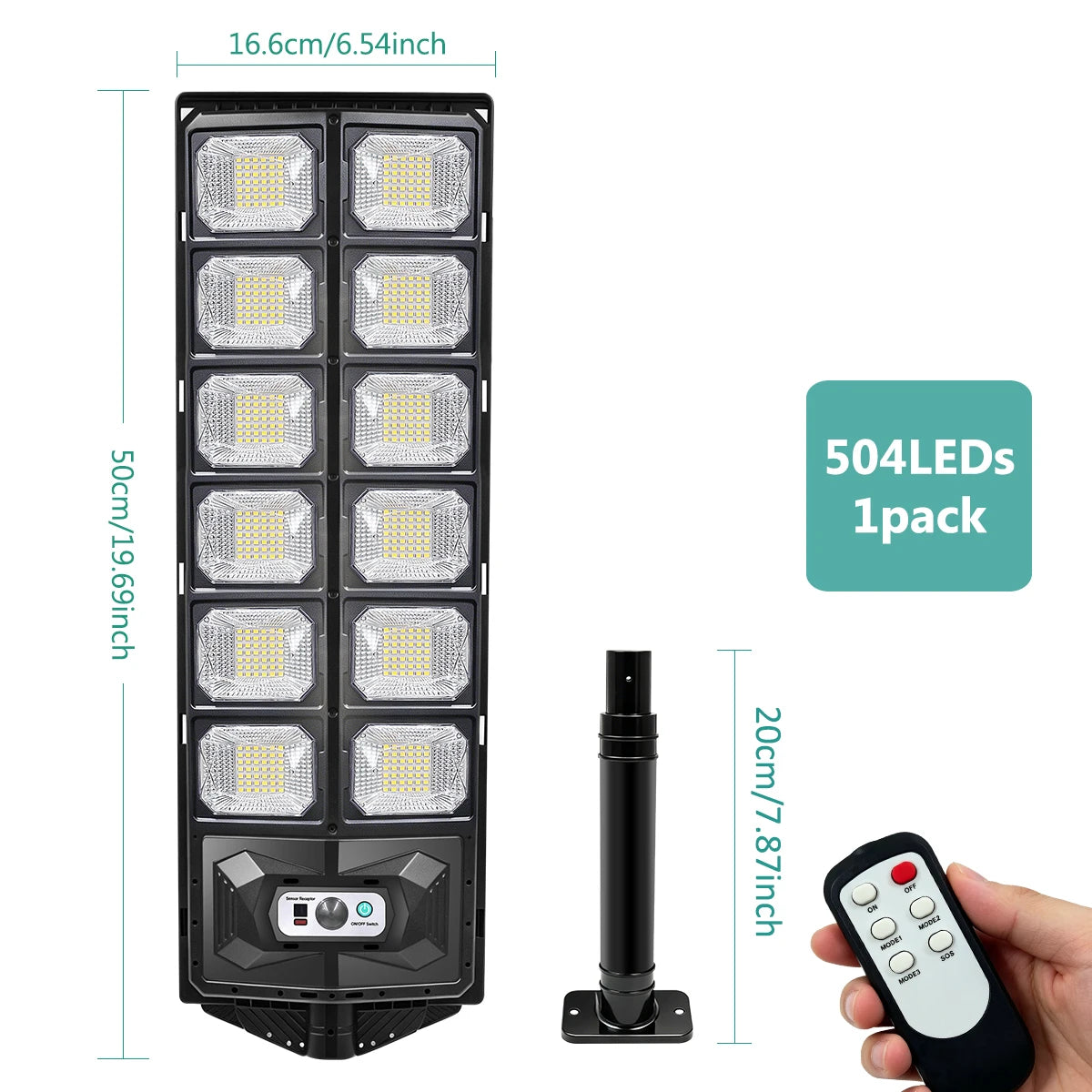 Solar Outdoor Street Light IP65 Waterproof - Wall-Mounted LED Motion Sensor Floodlight with Remote Control & Dusk-to-Dawn Auto Sensor