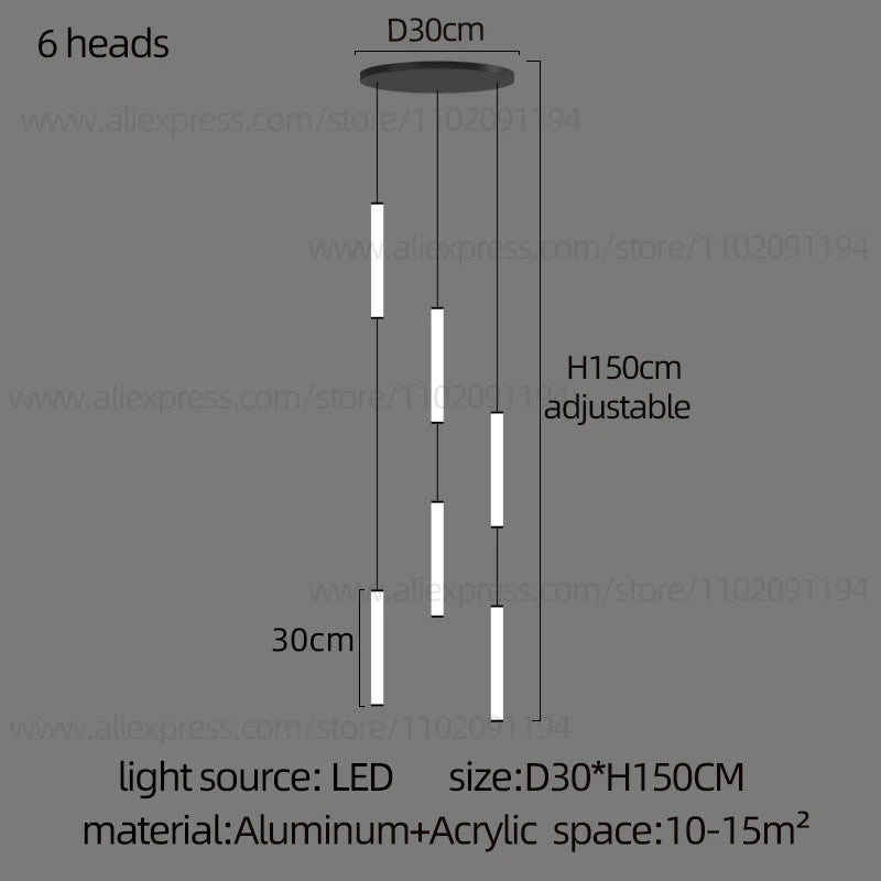 Long Chandelier Staircase Lamp Designer Modern Living Room Chandelier Nordic Indoor Villa Hall Long Line Penthouse Pendant Lamp