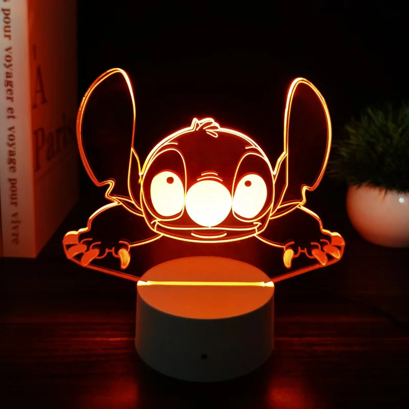 3D Illusion Stitch Night Light with Remote Control and Smart Touch Room Decor Lamp Birthday Valentine&#39;s Day Christmas Gifts