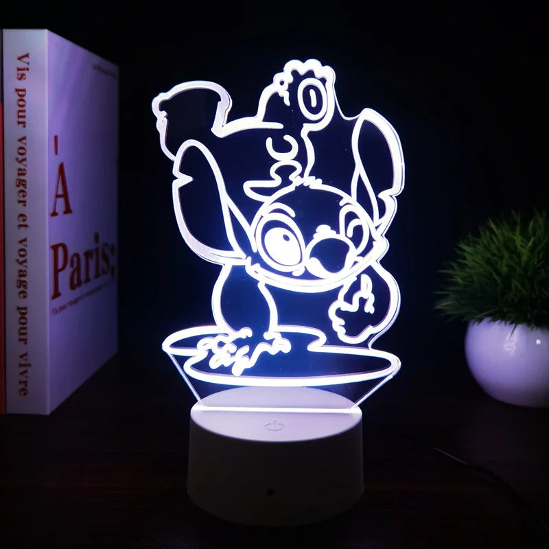 3D Illusion Stitch Night Light with Remote Control and Smart Touch Room Decor Lamp Birthday Valentine&#39;s Day Christmas Gifts