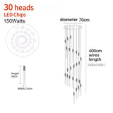Luxury K9 Crystal LED Pendant Light - Customizable Duplex Staircase Hanging Chandelier Lamp for Living Room, Bedroom, Hotel & Shop