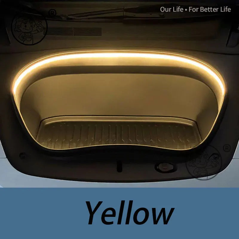 For Tesla Model YL 2026 2027 Car Front Trunk LED Light Bar Strip Interior Brightening Decorative Lamp Strip Automatic Light