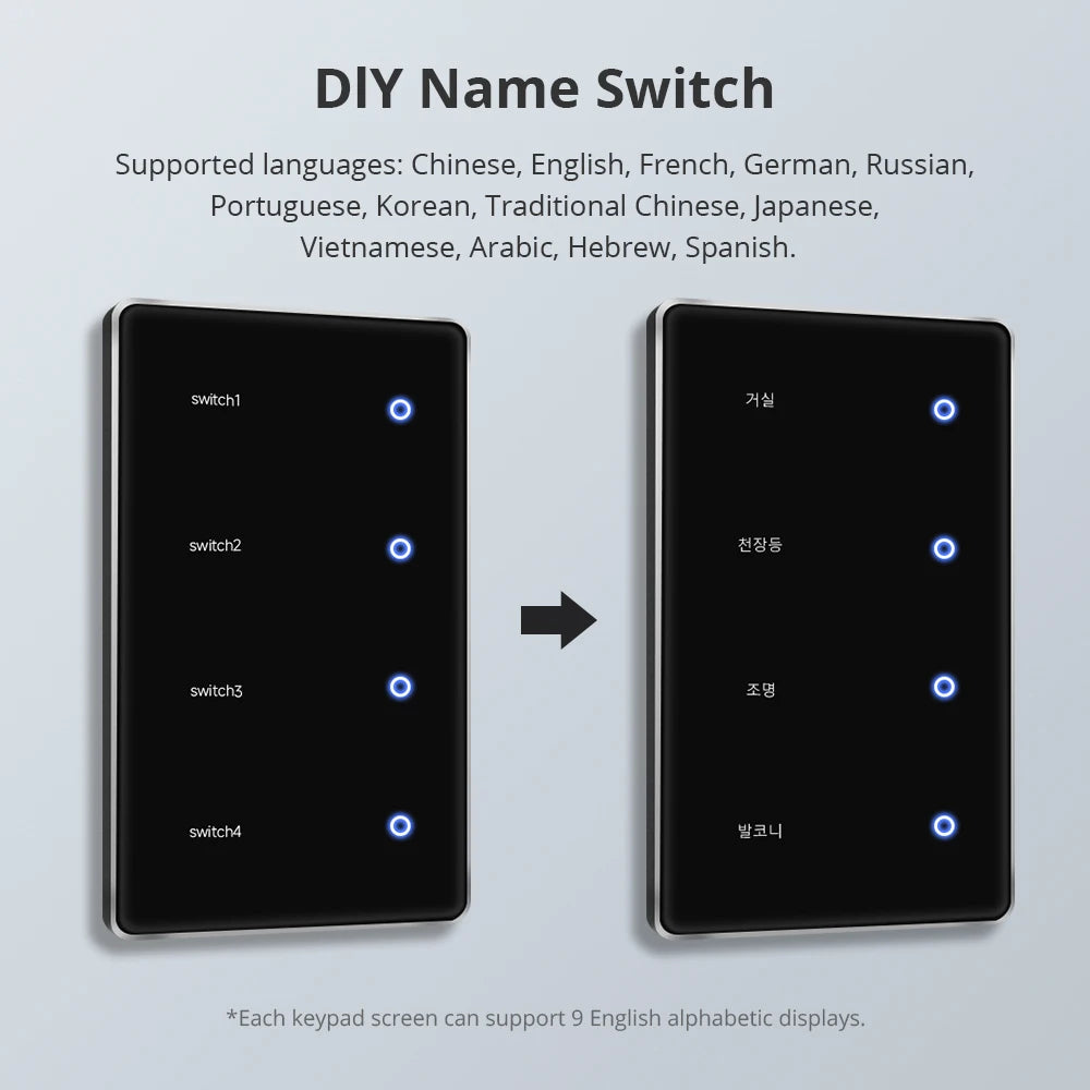 Zigbee DIY Smart Light Switch with Touch Display (Black) - US Standard Tuya Switch