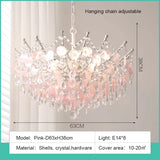 LED French Medieval Pendant Light Style Luxury Blue Crystal Chandelier for Villa Living Room Bedroom Hallway Ceiling Lamp