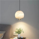 Natural Marble Led Pendant Lights Nordic Design Stone Chandelier Bedroom Study Living Room Decors Home Indoor Minimalist Hang lamp