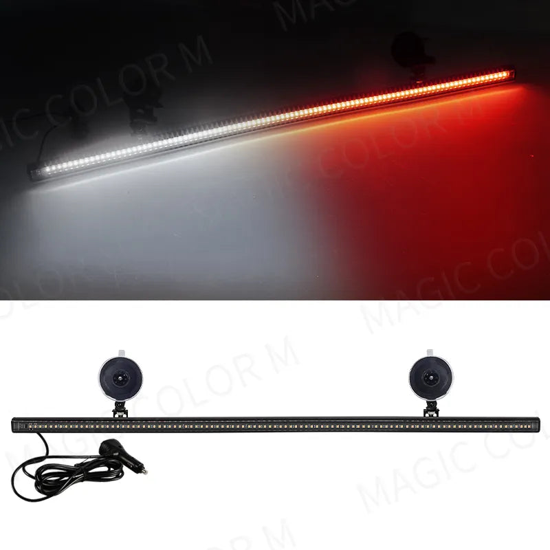 Car Strobe Lamp Bar with 96 LED 3030 Beads for Front Windshield, Traffic Signal, Emergency Flashing, and Auto Roof Top Warning Light with 12V-24