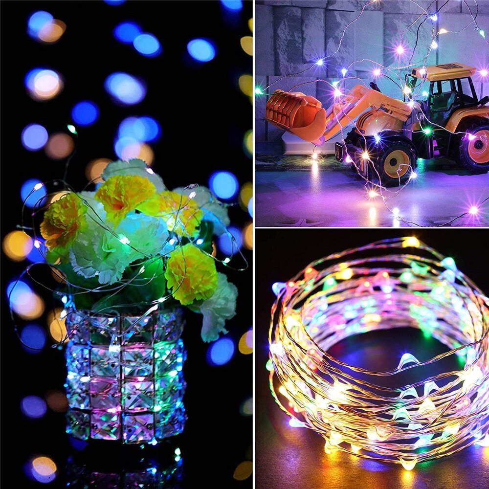 LED Fairy Copper Wire String Lights CR2032 Battery Mini 1m 2m 3m 5m Garland Lights String for Home Party Gift Wedding Decoration