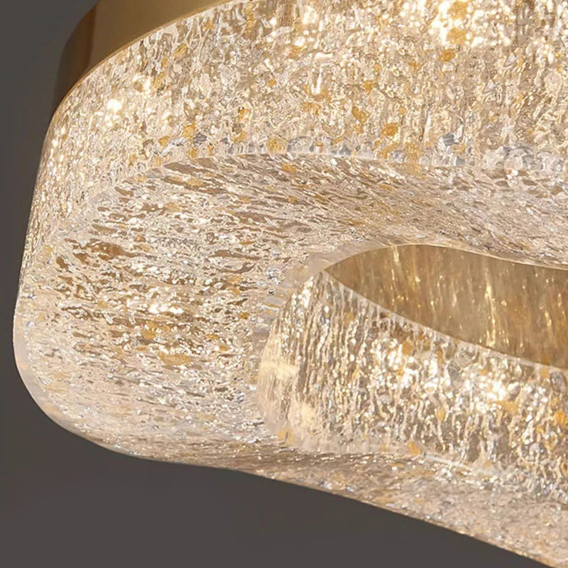 Luxurious Golden-gloss Chandelier, Round Copper Chandelier, For Dining Room, Living Room, Bedroom, Home Decoration, Resin Chande