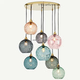 Designer  Stained Glass Chandelier For Living Room Restaurant Classical  Color Hanging Lamp Fixture Bedroom