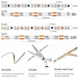 2.7mm WS2812B LED Strip Ultra Narrow 160Leds/M Individually Addressable RGBIC Light Strip Dreamcolor DC5V/12V