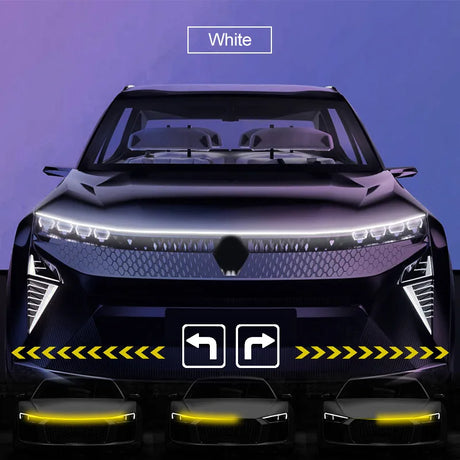 LED Car Hood Light with Turn Signal Scan and DRL.