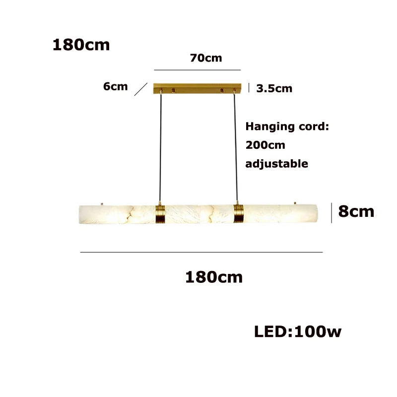 Elevate Your Dinning Room With Our Marble Cylinder Led Pendant Light Dimming Function White Linear Alabaster Gold Silver
