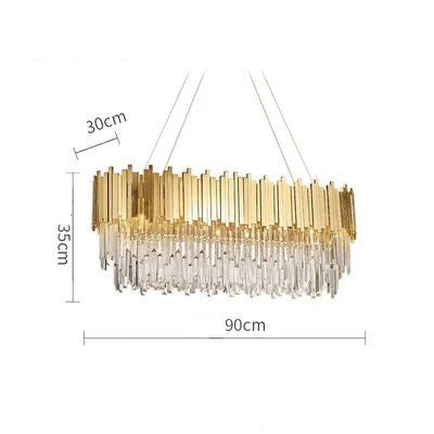 LED Gold Chrome 2 Layer Crystal Ceiling Chandeliers 2023 New Trend Lighting Lustre Suspension Luminaire Lamp For Living Room