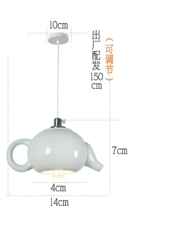 Modern Tea Cup Teapot Hanging Lamp Ceramic Led Pendant Lights Dining Room Kitchen Home Decors Luminaire Lighting Fixtures