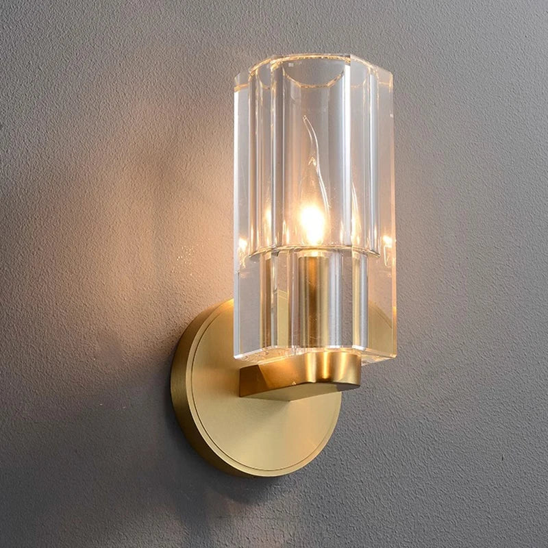 2025 Wall Lamps Bronze Copper Thick Crystal Sconce Lights Decoration Living Room Bedside Aisle Entryway Lighting Black Chrome