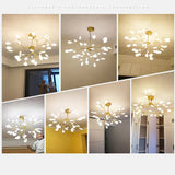 Salon Starry Nordic Modern Firefly Ceiling Chandelier Pendant Lamp G4 Led Lights Home Baby Room Bedroom Living Room Decoration