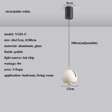 Modern Adjustable Angle LED Round Pendant Light - Stretchable Minimalist Chandelier Lamp for Bedroom Bedside, Dining & Home Decor
