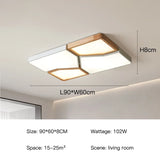 2026 Modern Nordic Style LED Chandelier Living Room Bedroom Kitchen Children Room Study Lamp Wood Geometric Design Ceiling Li