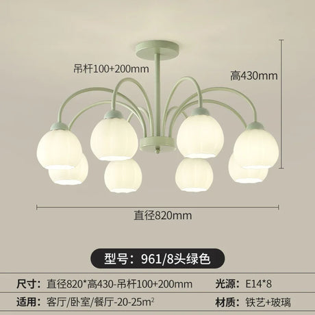 Living Room Chandelier Nordic  Match Green Dining Room Light French Pastoral Simple And Warm Bedroom Living Room Lamp
