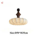 Nordic Silk & Solid Wood LED Ceiling Chandelier - Modern Textile Pendant Light Fixture for Living Room, Master Bedroom & Home Decor