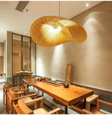 Handmade Bamboo Weaving LED Pendant - Vintage Rattan Hanging Chandelier