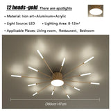 Modern Firework Led Chandeliers Lighting Lamp Home Decor Living Room Ceiling Lights Luminaria Bedroom Black Gold Spiral Lamparas