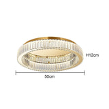 Modern Crystal Circle Chandelier - Minimalist LED Ring Light for Living Room
