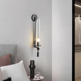 Modern Glass Wall Sconce - Elegant LED Bedside Lamp for Bedroom & Hotel