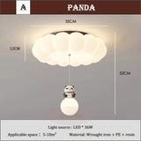 Children's Room Cloud Ceiling Lights LED Panda Hanging Ball Light French Cream Style Baby Room Boy Girl Bedroom Ceiling Lamps