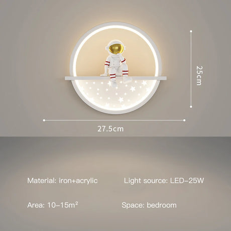 Minimalist Square Led Wall Lamps Astronaut Child Bedroom Bedsides Wall Seconded Light Modern Indoor Decors Night Lighting Fixture