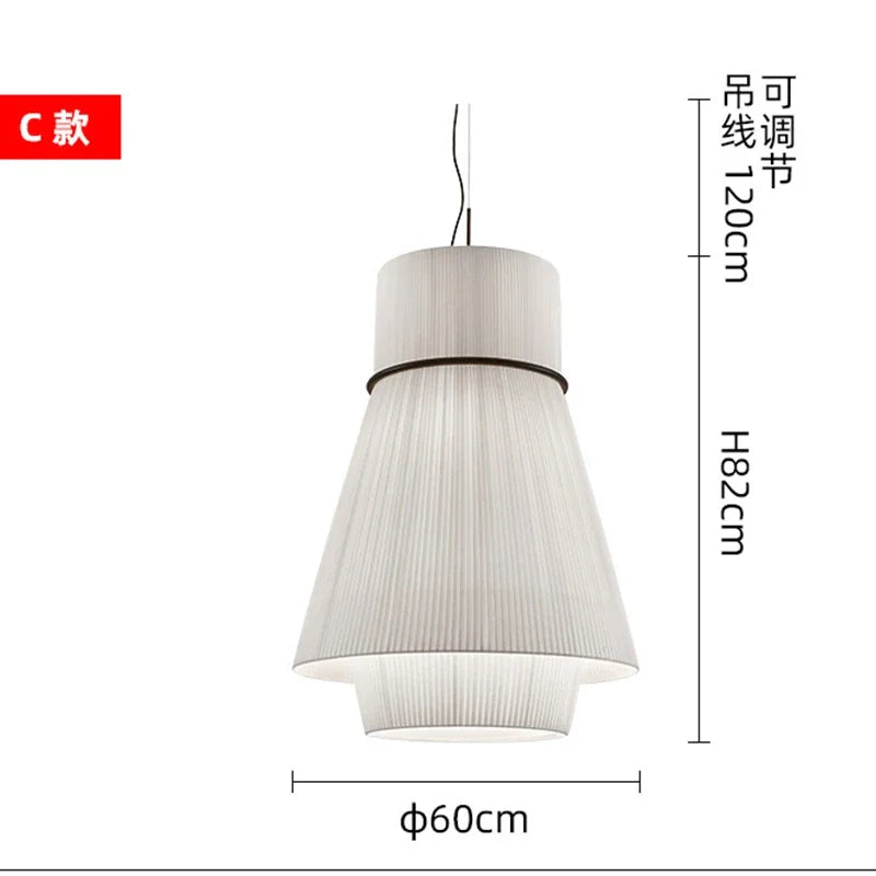 Wabi-sabi Style Pendant Lights Modern Fabric Pendant lamp for Restaurant Cafe Dining Room Minimalism Cloth Art Chandelier