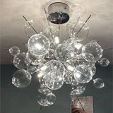 Nordic Designer Chrome Gold Metal LED Pendant Light Modern Artistic Glass Ball Chandeliers for Restaurant Home Decor