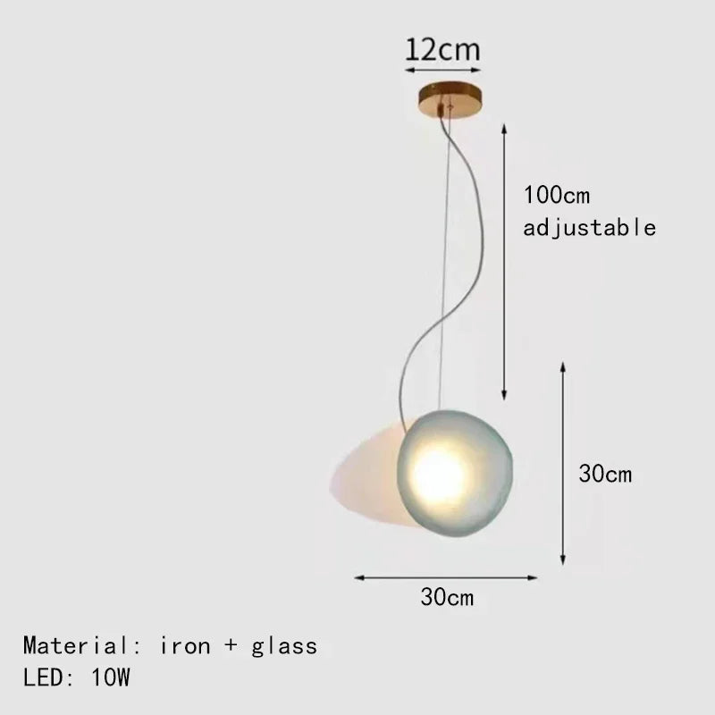 Nordic Creative Cobblestone Glass LED Pendant Chandelier for Restaurant Kitchen Bedroom Bedside Hotel Indoor Decor Lighting 2026
