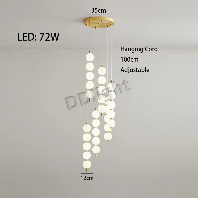 2025 Modern Magic Bean LED Ceiling Chandeliers All Copper White Ball Lustres Hanging Lights Home Decor Suspension Light Fixtures