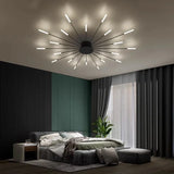Modern Firework Led Chandeliers Lighting Lamp Home Decor Living Room Ceiling Lights Luminaria Bedroom Black Gold Spiral Lamparas