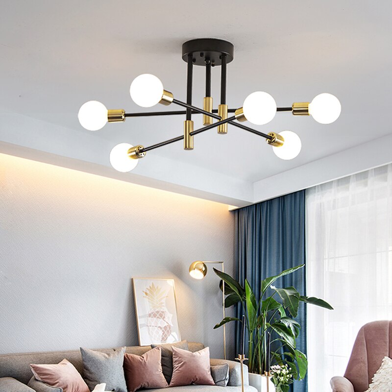 6 Heads LED Modern Ceiling Chandelier Hanging Lamp for Ceiling Dining Living Room Bedroom Hall Home Decor Lndoor Light Fixture