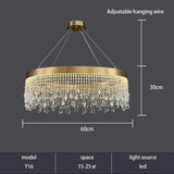 2025 Modern Circular Luxury Crystal Pendant Light Classical Round Chandelier Lighting For Dining Room Living Room Hotel