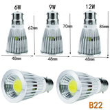 10-Pack Low Voltage Dimmable COB LED Spotlight Bulbs (DC 12V-24V | 6W/9W/12W) - GU10, MR16, E27 High-Power Bulbs in Warm & Cold White