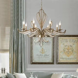 American Retro Crystal Chandeliers French Creative Candle Design Led Lamp for Bedroom Living Room Study Pendant Lighting