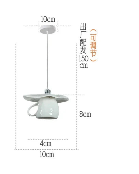 Modern Tea Cup Teapot Hanging Lamp Ceramic Led Pendant Lights Dining Room Kitchen Home Decors Luminaire Lighting Fixtures