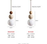 Luma Cream Style Yellow Travertine Pendant Lights, Nature Stone Wood Hanging Lamps for Bedroom Bedside Restaurant Kitchen Island