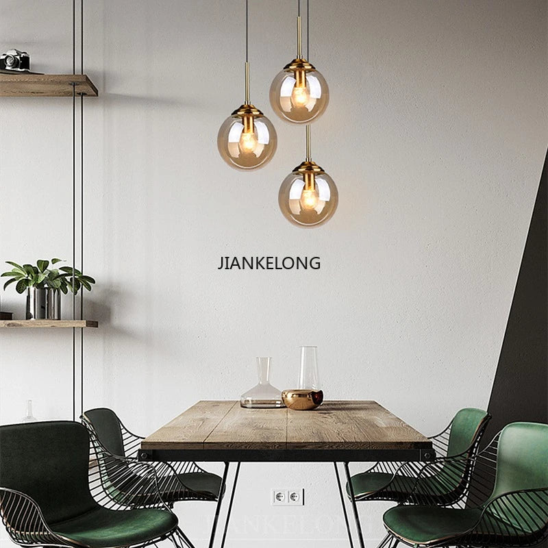 Modern Luxury Glass Chandelier - Nordic Metal LED Pendant Light